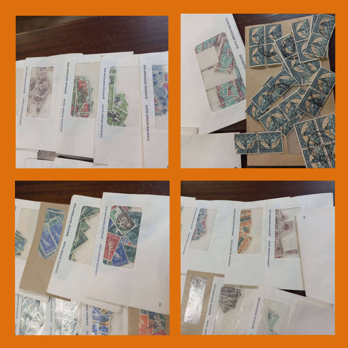South Africa Union and Early Republic Stamps Sorted in Envelopes Total Weight 450g