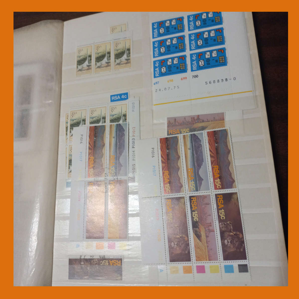 South Africa Republic 1970s Control Blocks and Singles in 16-Page Stock Book