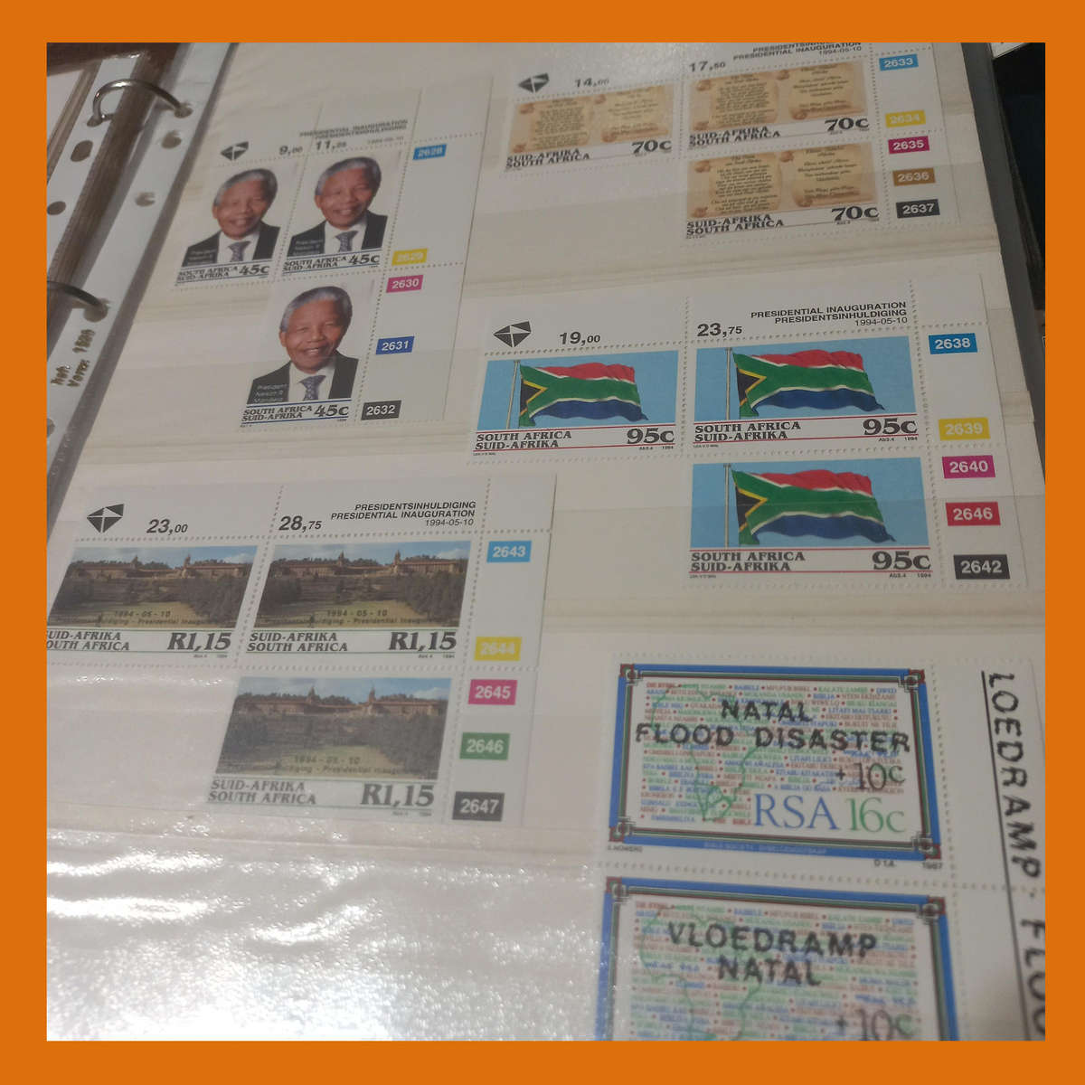 Southern Africa Collection in Lever Arch File  25 Stock Pages Including 1994 Mandela Issue