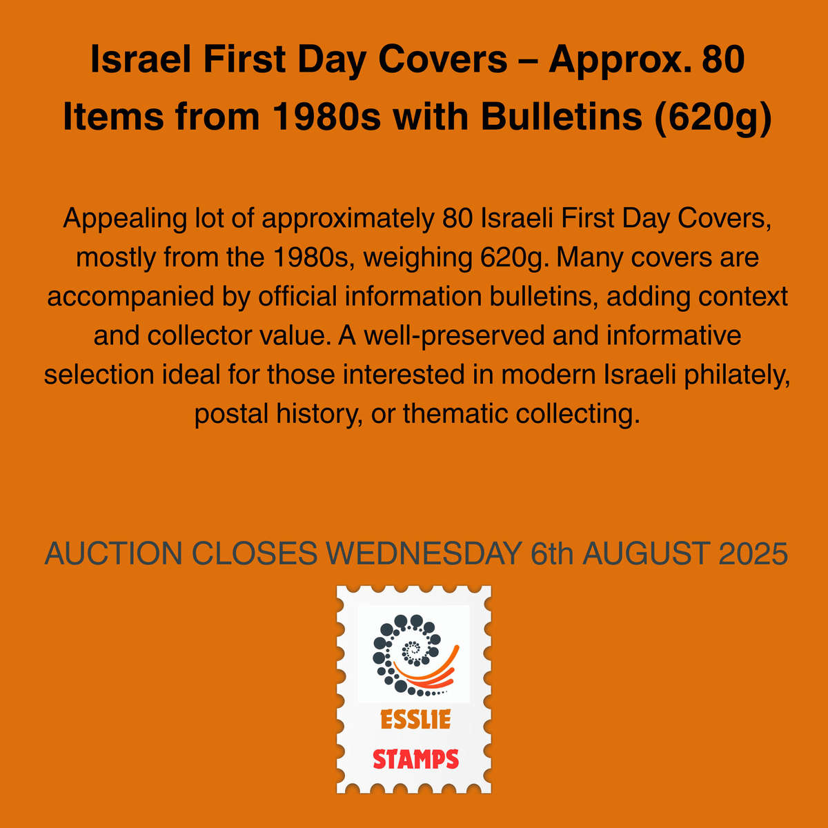 Israel First Day Covers  Approx. 80 Items from 1980s with Bulletins (620g)