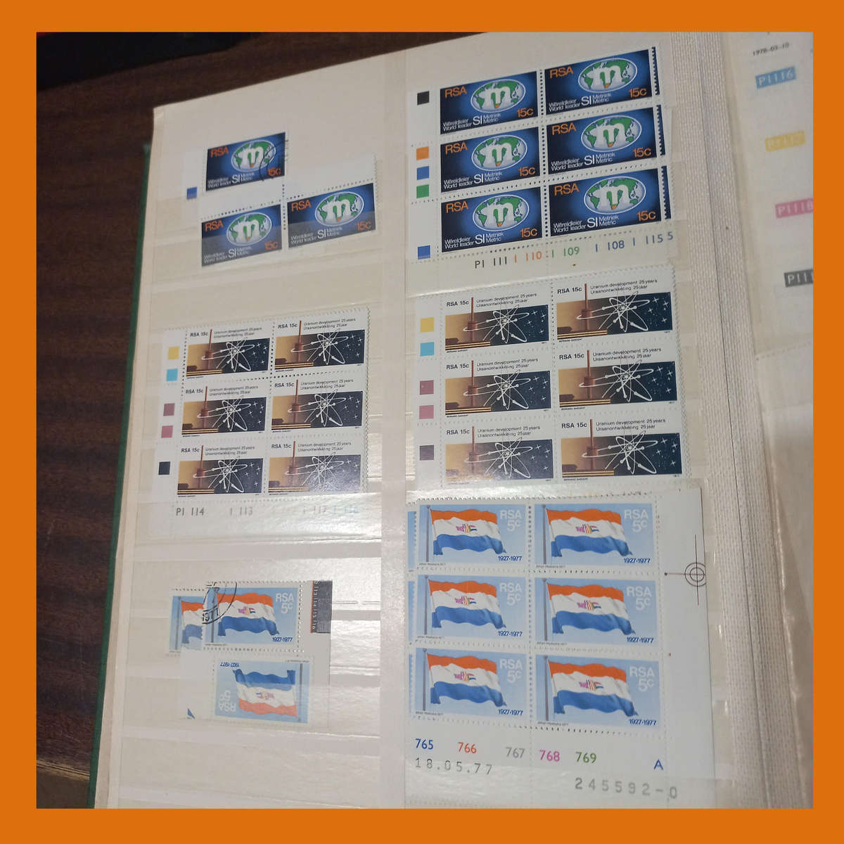 South Africa Republic 1970s Control Blocks and Singles in 16-Page Stock Book