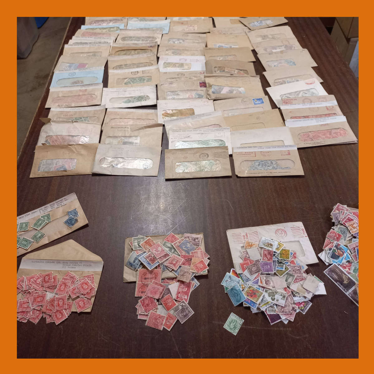 World Used Stamps in Envelopes Strong Australia and Canada Early Issues to 1960s