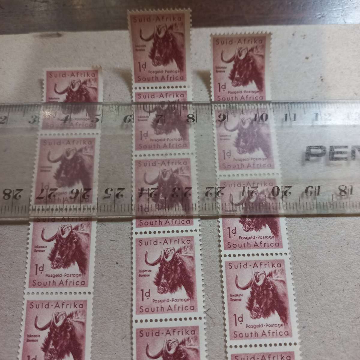Union Coils - Black Wildebeest Gnu - 3 Strips of minimum 20 stamps - R1 start