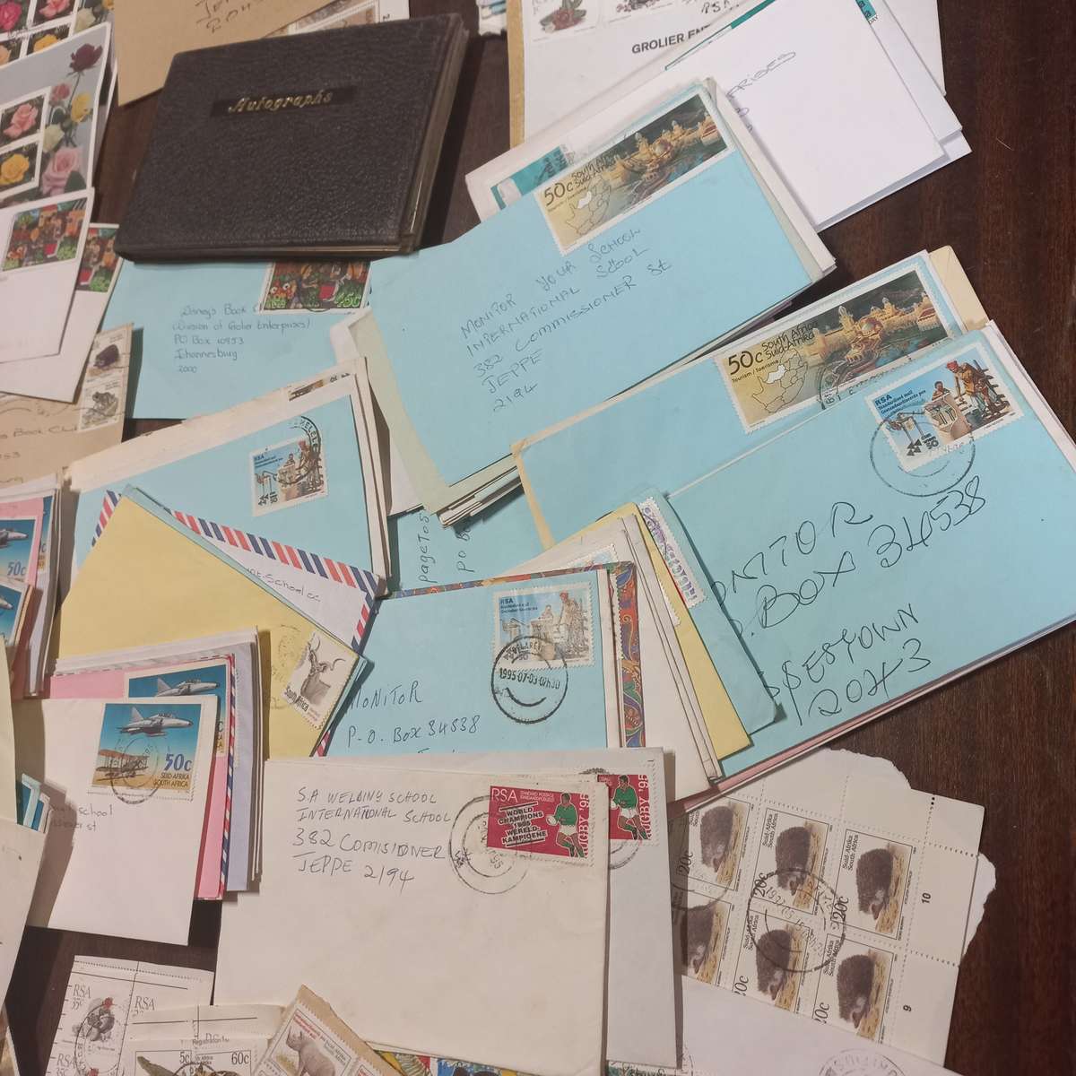 South Africa - Collection of stamps on commercial covers and PO registration docs 1990's - R1 Start