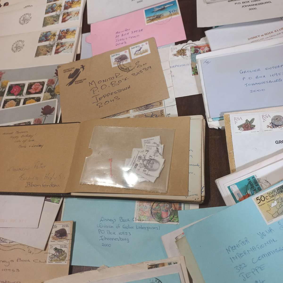 South Africa - Collection of stamps on commercial covers and PO registration docs 1990's - R1 Start