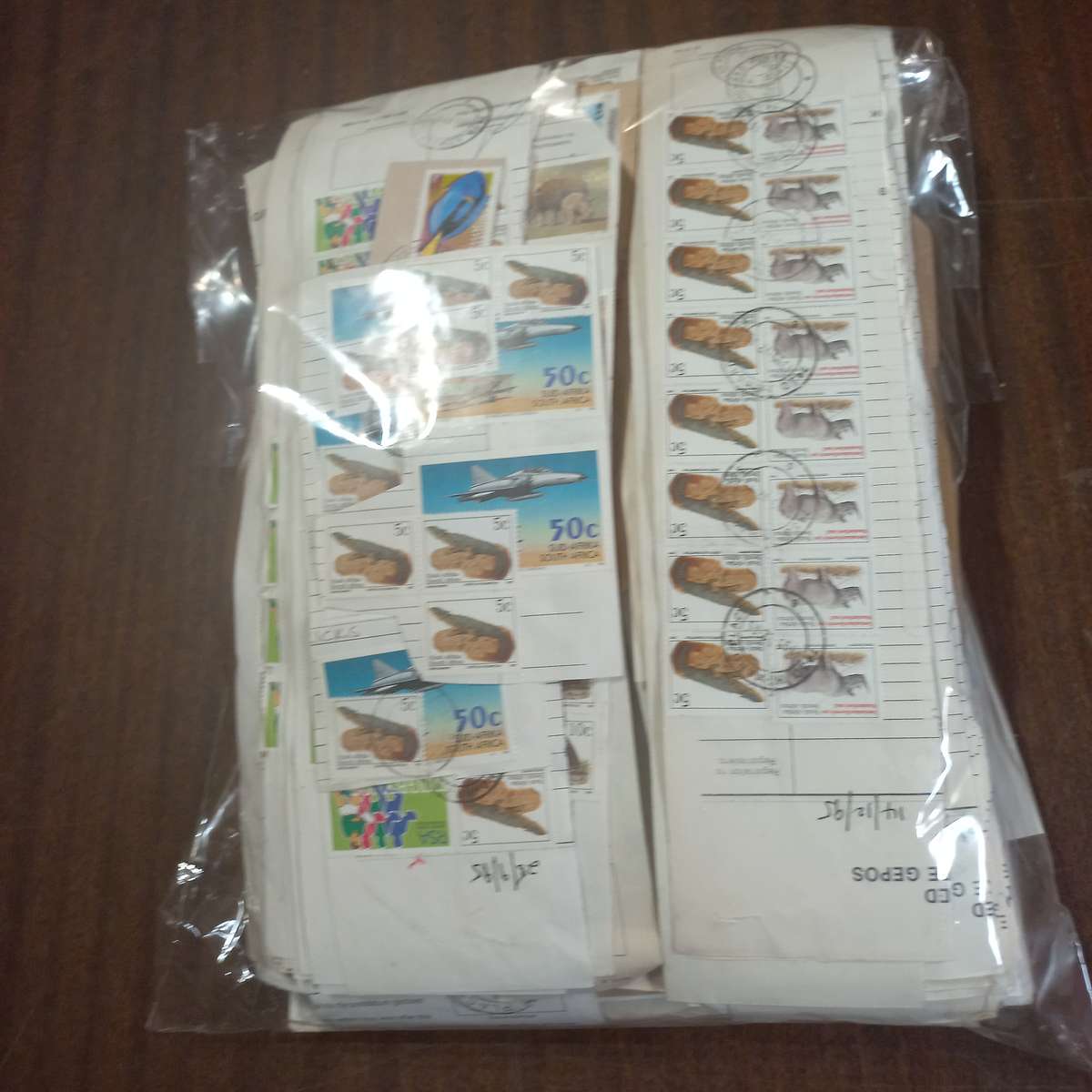 South Africa - Collection of stamps on commercial covers and PO registration docs 1990's - R1 Start