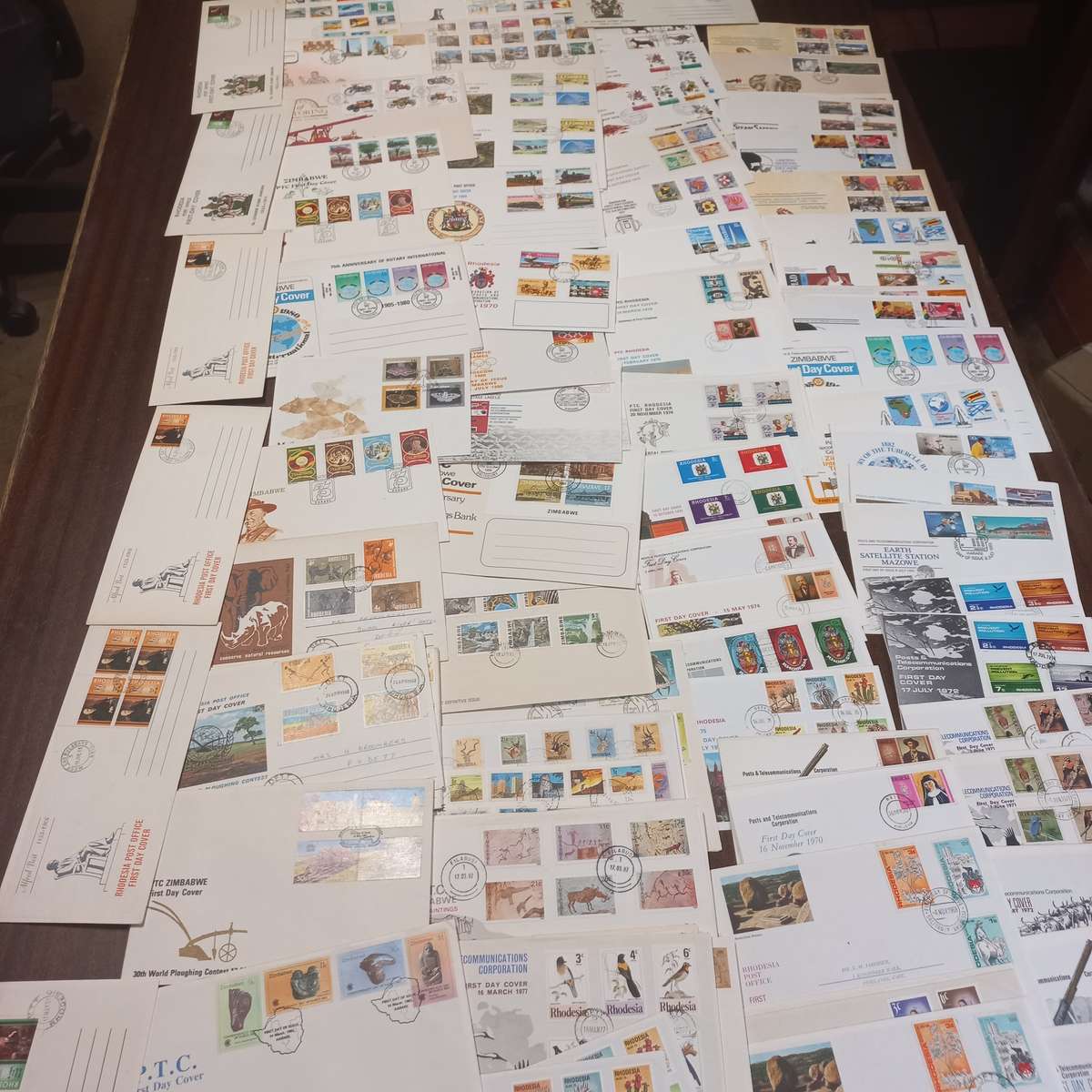 Collection of Rhodesia and Zimbabwe FDC's incl 40c Bundi Falls - Bulk Lot - R1 start