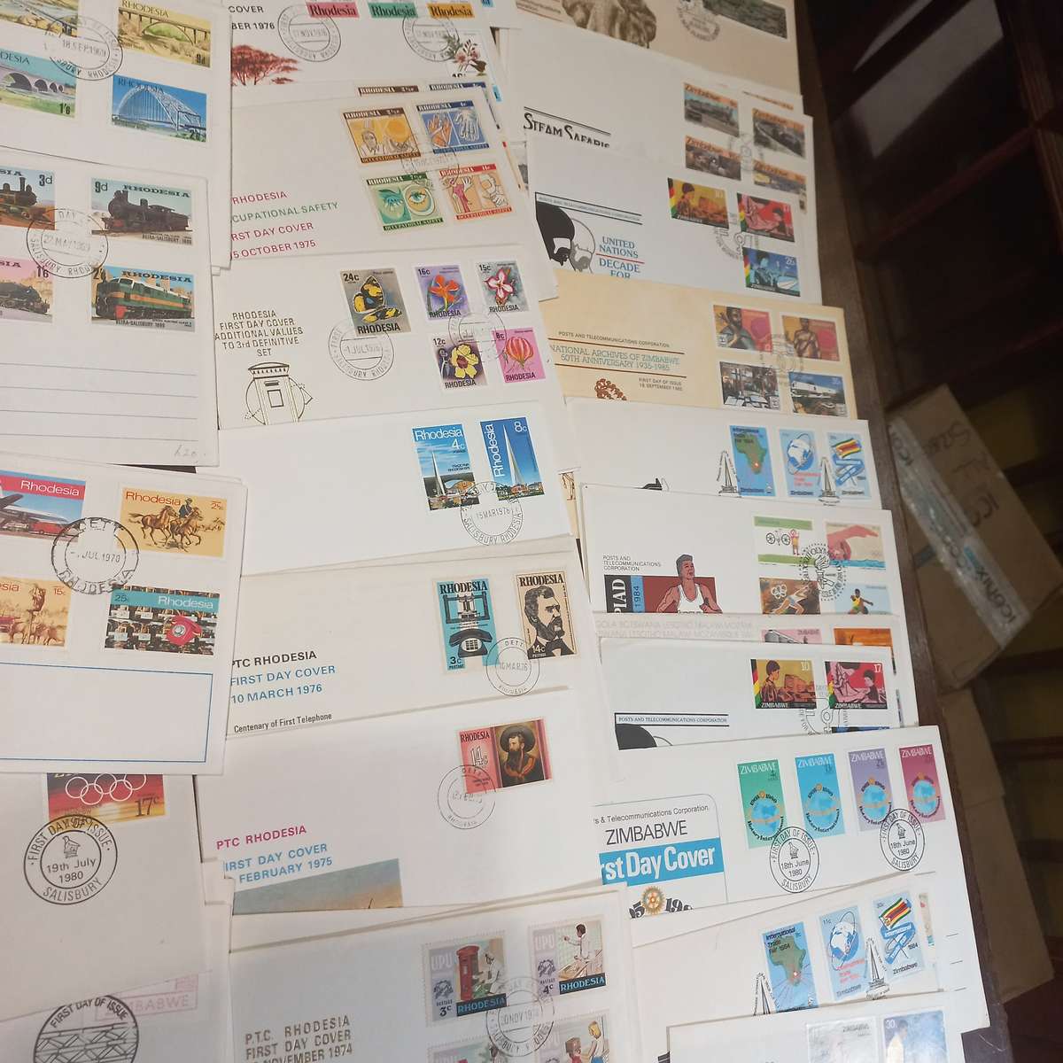 Collection of Rhodesia and Zimbabwe FDC's incl 40c Bundi Falls - Bulk Lot - R1 start