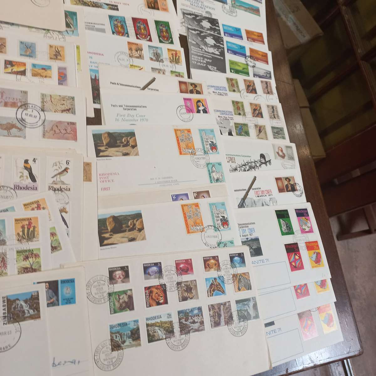 Collection of Rhodesia and Zimbabwe FDC's incl 40c Bundi Falls - Bulk Lot - R1 start