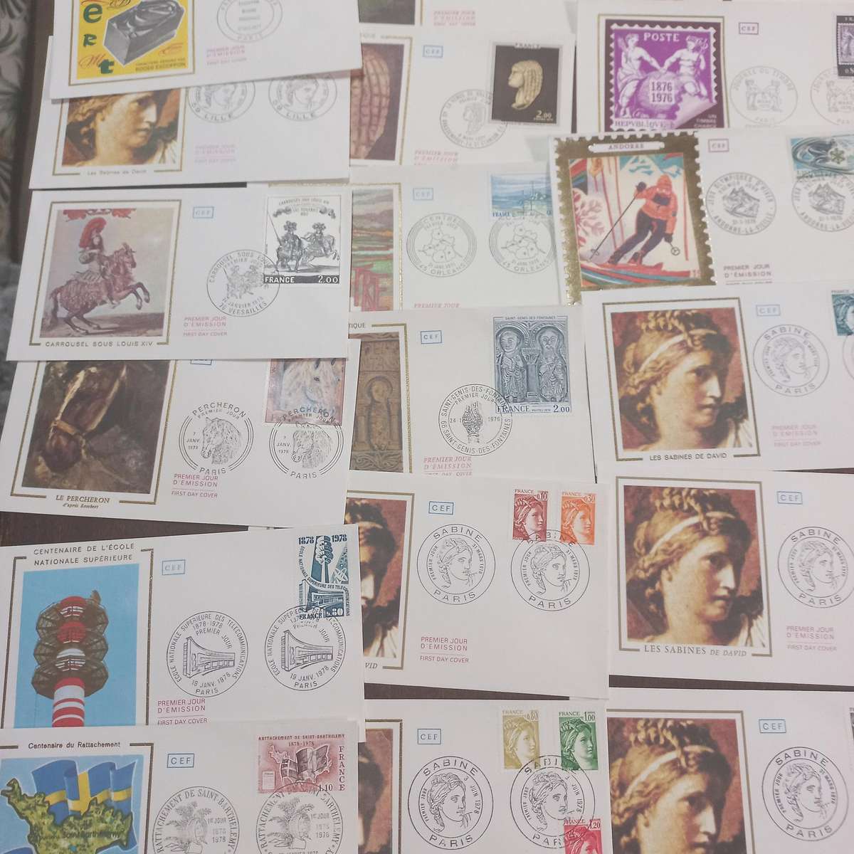 French First Day Covers - some beautiful thematics and includes the Sabine definitive Starting at R1