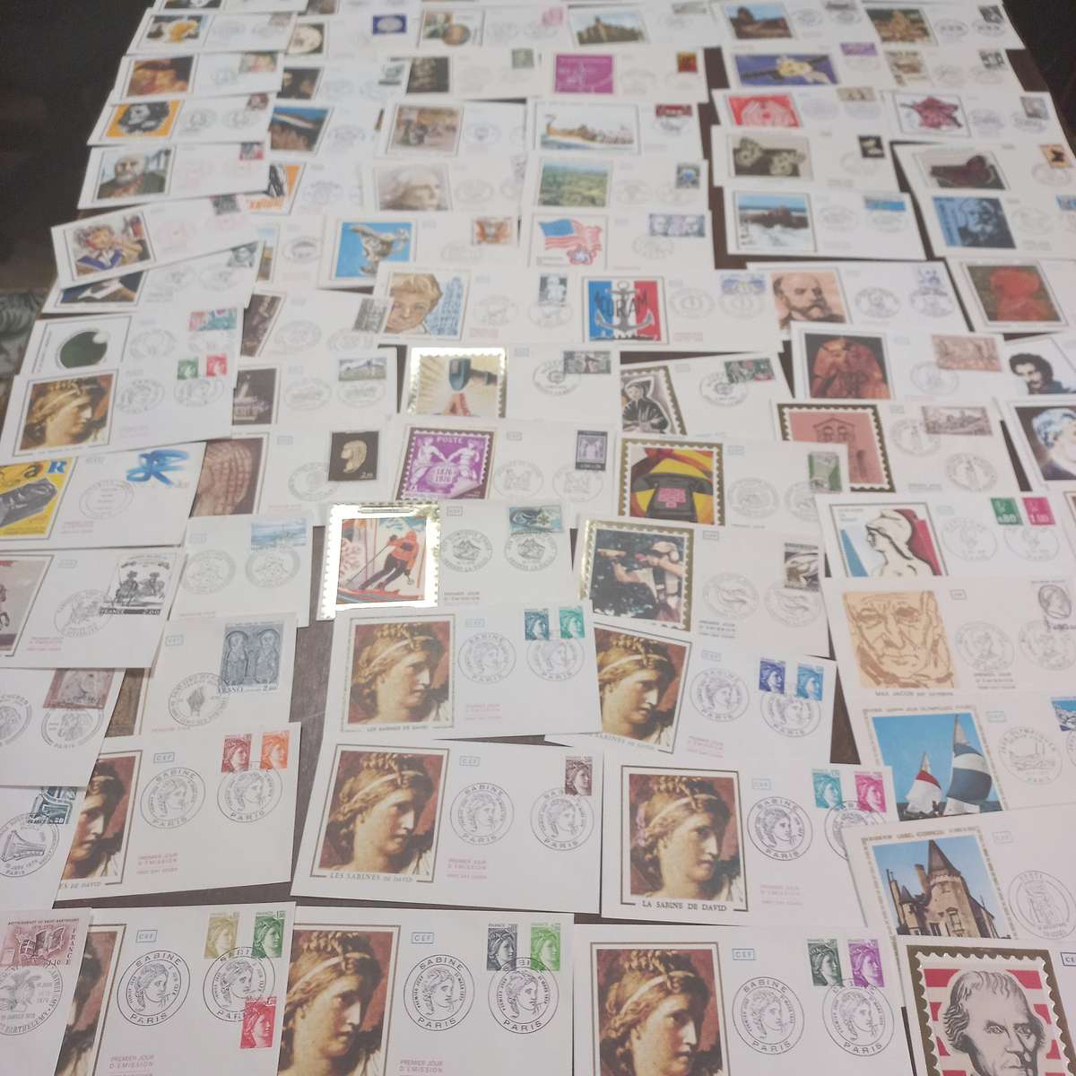 French First Day Covers - some beautiful thematics and includes the Sabine definitive Starting at R1