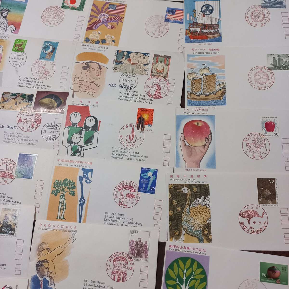 Japan - 100 Colourful and Thematic First Day Covers - Starting at R1