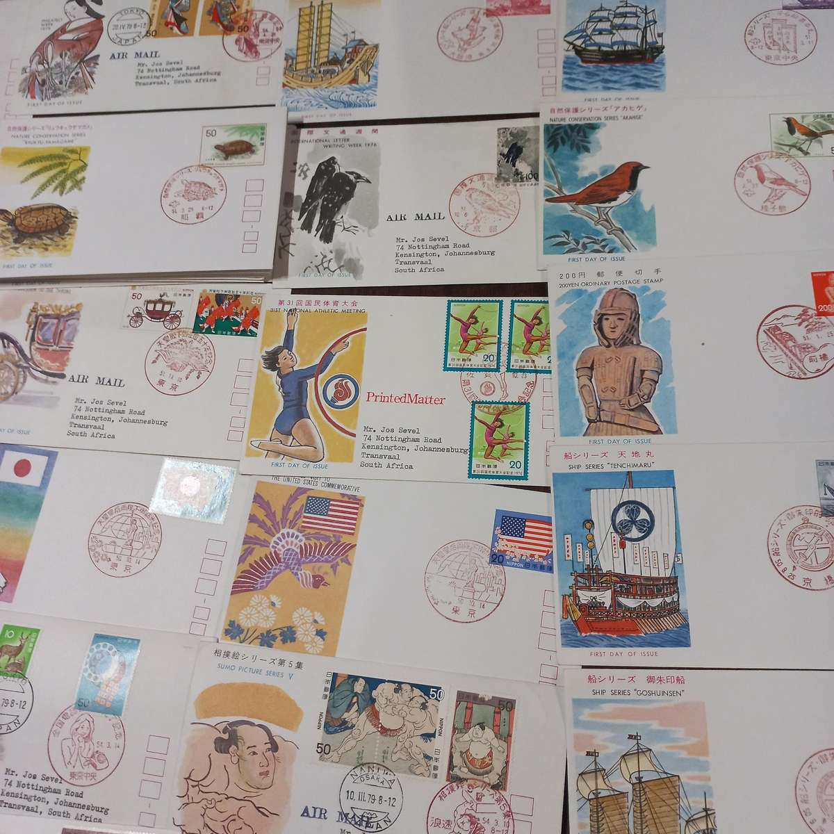 Japan - 100 Colourful and Thematic First Day Covers - Starting at R1