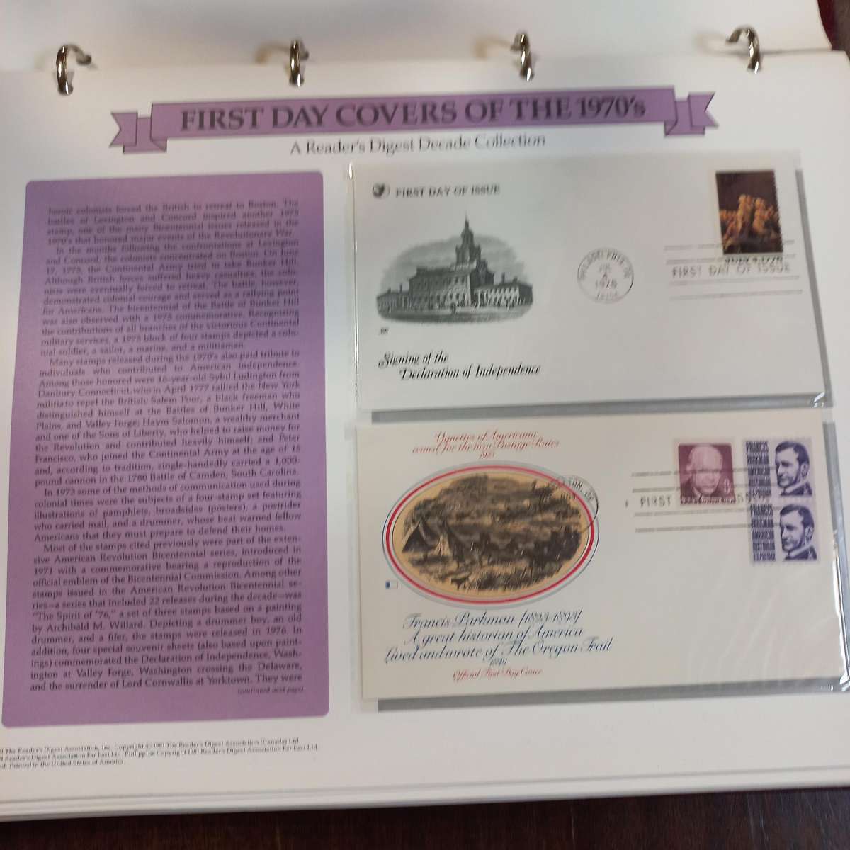 FOR PC4SOLUTION - United States Readers Digest FDC album of the 1970's
