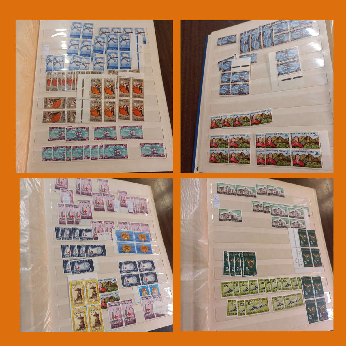 South Africa Republic Dealers Stock Book with Blocks and Sets Commemoratives from 1961 to 1972