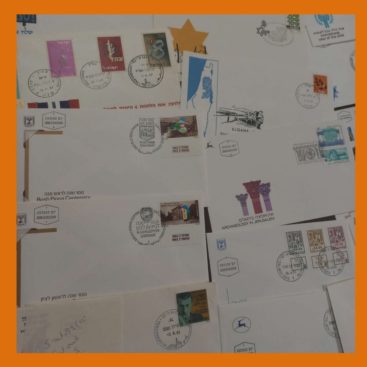 Israel First Day Covers  Approx. 80 Items from 1980s with Bulletins (620g)