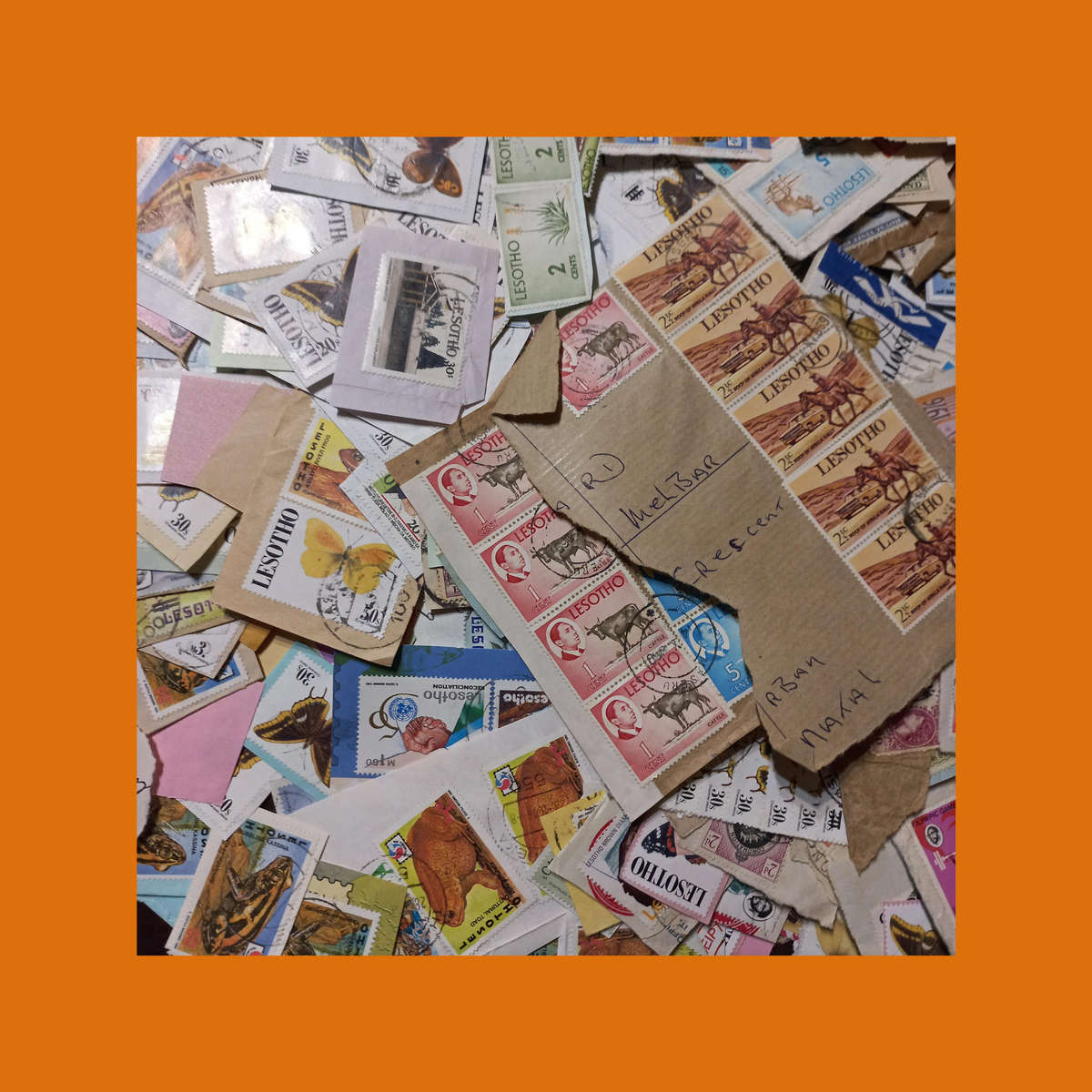 Lesotho & Basutoland  Thematic Wildlife Selection on Piece (Butterflies Prominent)