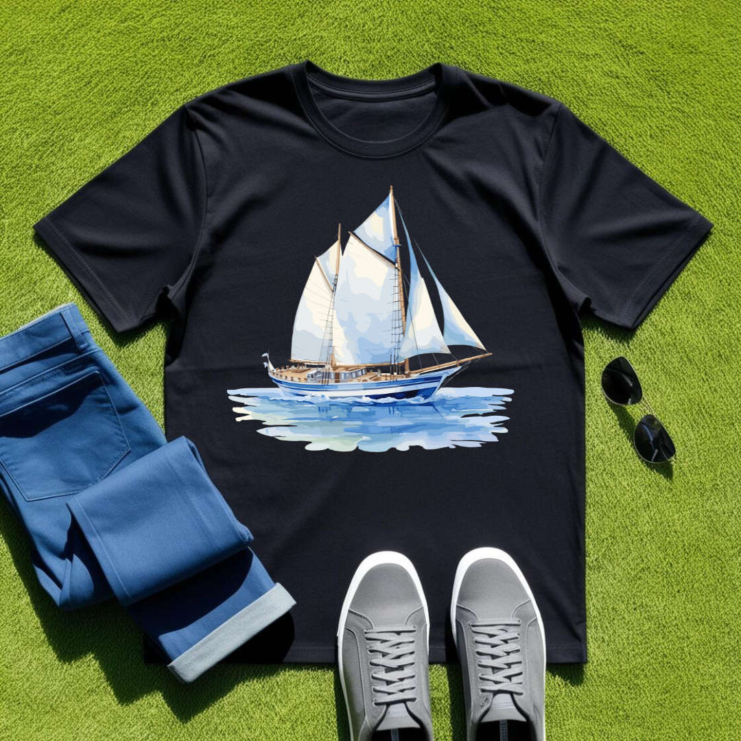 SAILBOAT SERENITY - Lighthouse Lore - Unisex Crew Neck Tee