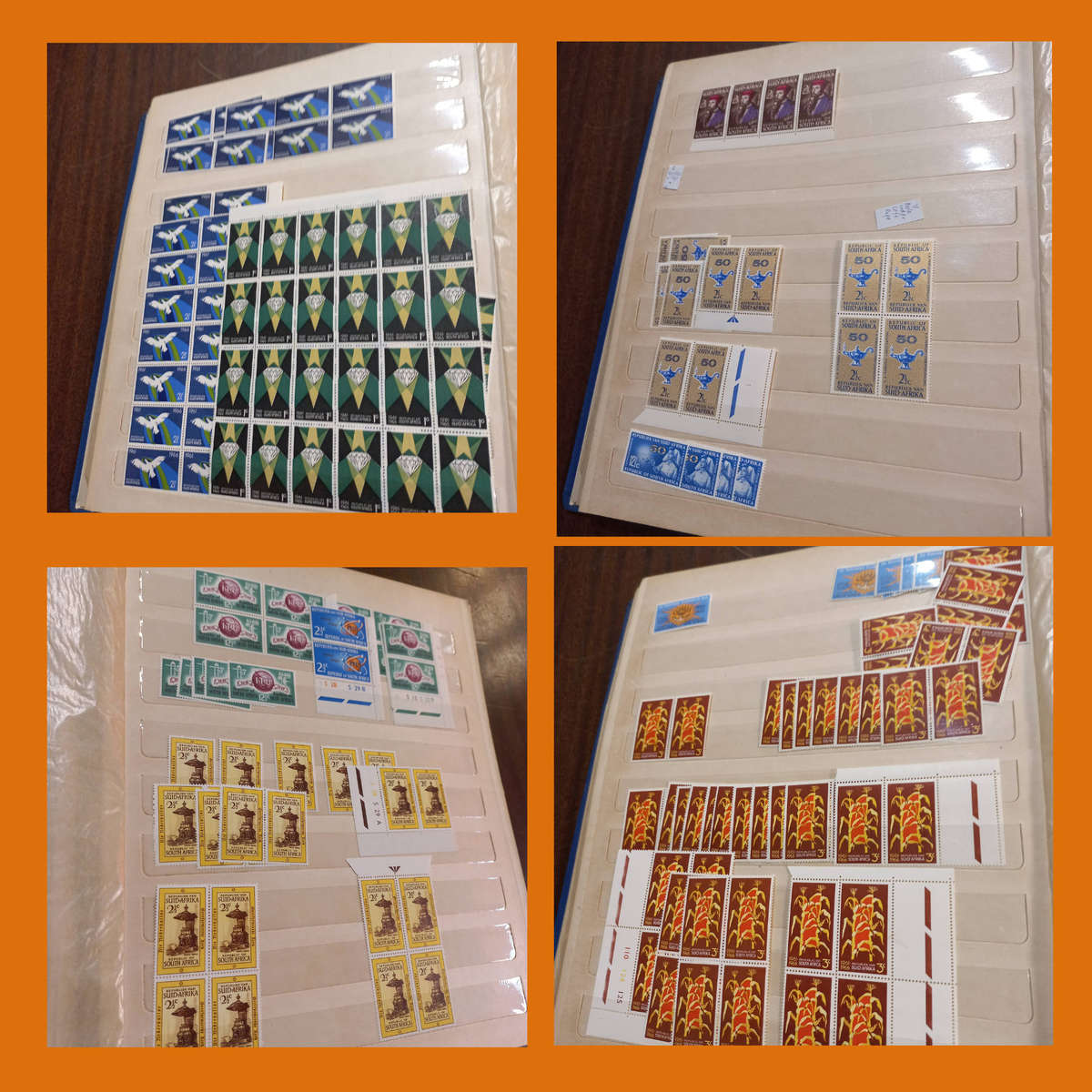 South Africa Republic Dealers Stock Book with Blocks and Sets Commemoratives from 1961 to 1972