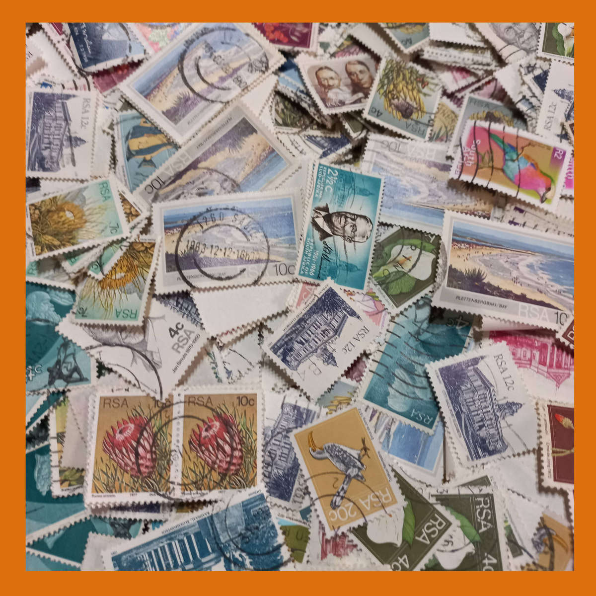 South Africa Off-Paper Kiloware  600g Mix from the 1970s and 1980s