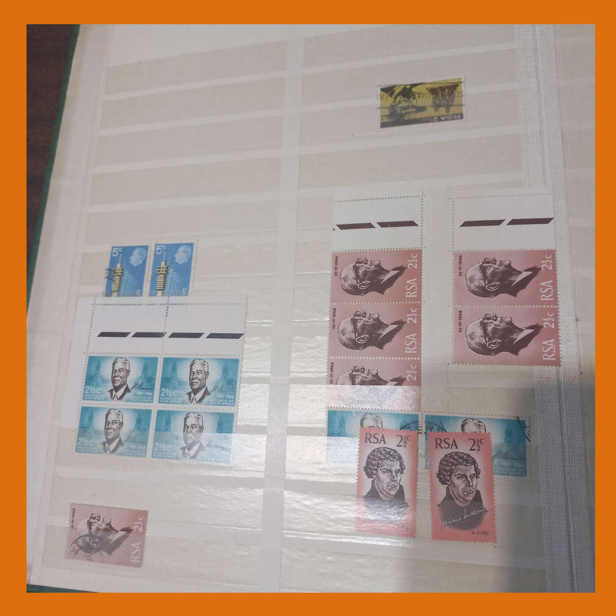 South Africa Republic 1970s Control Blocks and Singles in 16-Page Stock Book