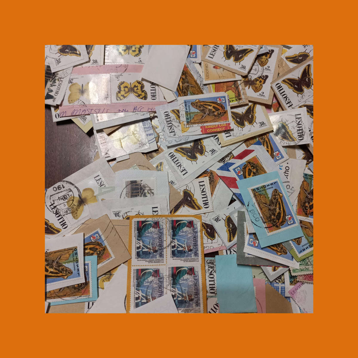 Lesotho & Basutoland  Thematic Wildlife Selection on Piece (Butterflies Prominent)