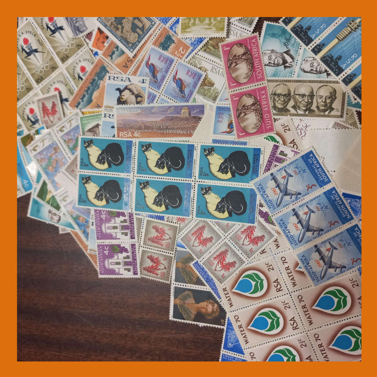 South Africa Republic and Union Mint Stamp Accumulation  Blocks and Pairs (250g)