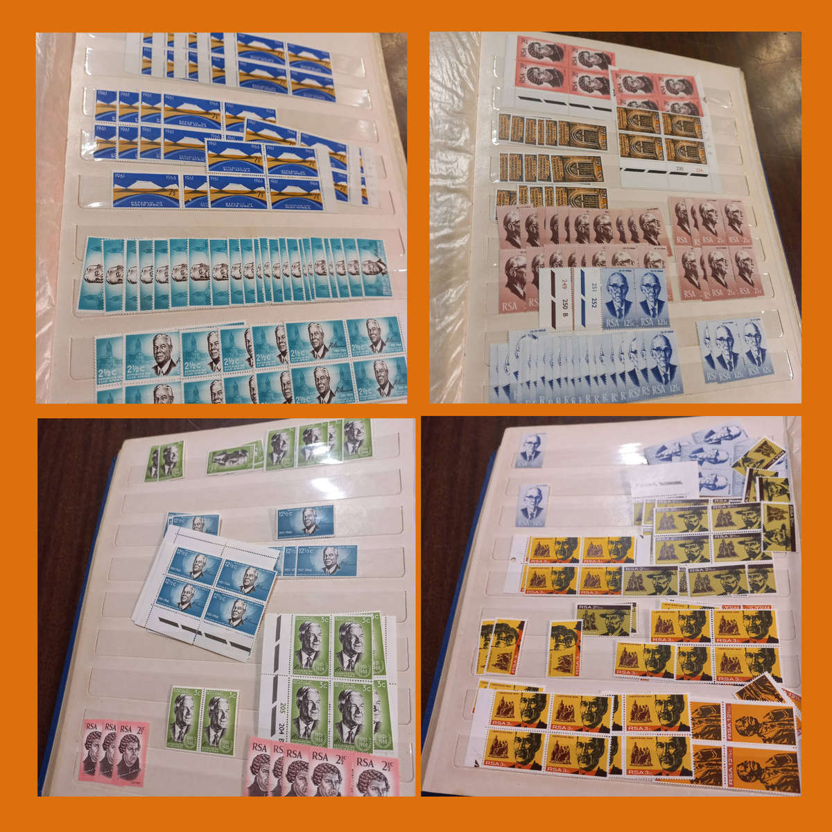 South Africa Republic Dealers Stock Book with Blocks and Sets Commemoratives from 1961 to 1972