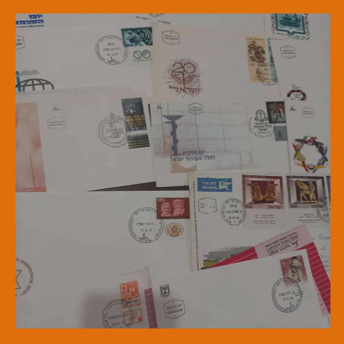 Israel First Day Covers  Approx. 80 Items from 1980s with Bulletins (620g)