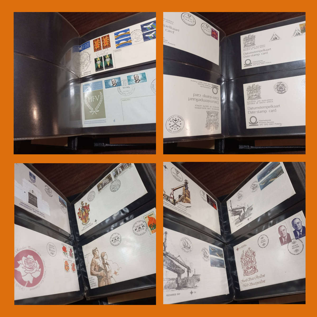 South Africa & Homelands First Day Covers  2 Albums (19661985) with Date Stamp Cards  6.1kg