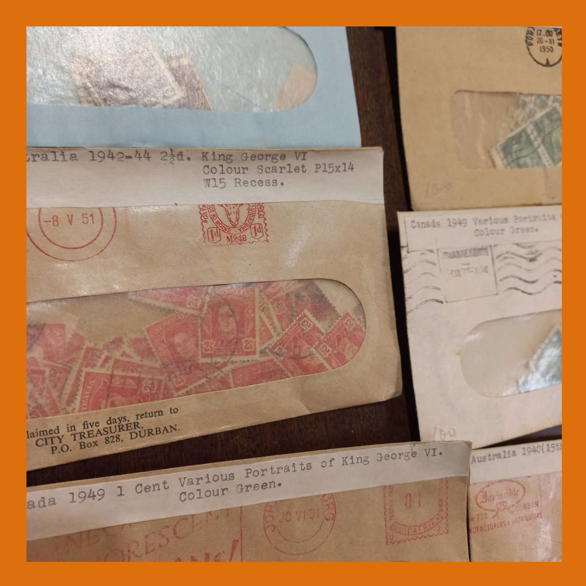 World Used Stamps in Envelopes Strong Australia and Canada Early Issues to 1960s