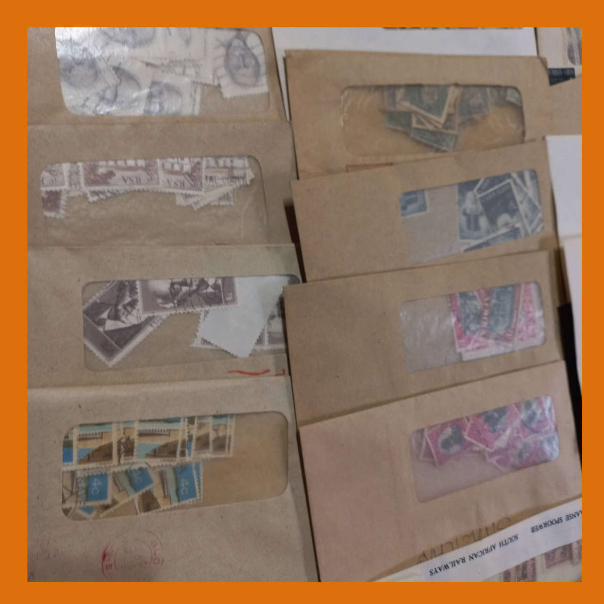 South Africa Union and Early Republic Stamps Sorted in Envelopes Total Weight 450g
