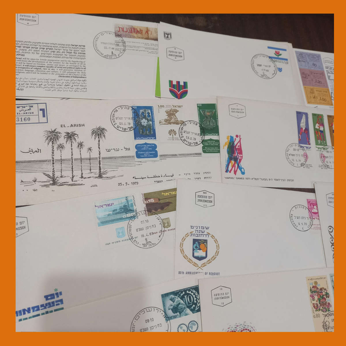 Israel First Day Covers  Approx. 80 Items from 1980s with Bulletins (620g)