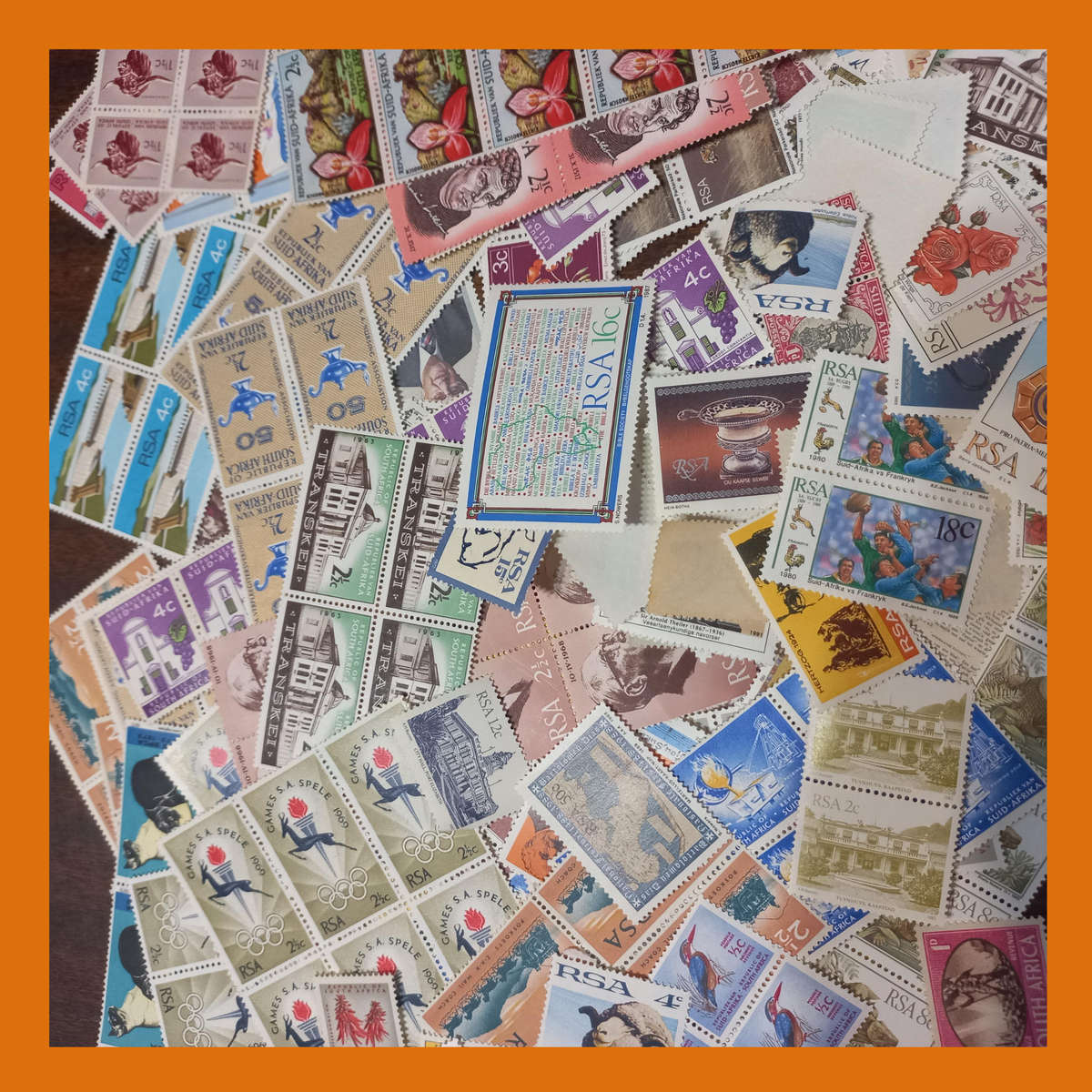 South Africa Republic and Union Mint Stamp Accumulation  Blocks and Pairs (250g)