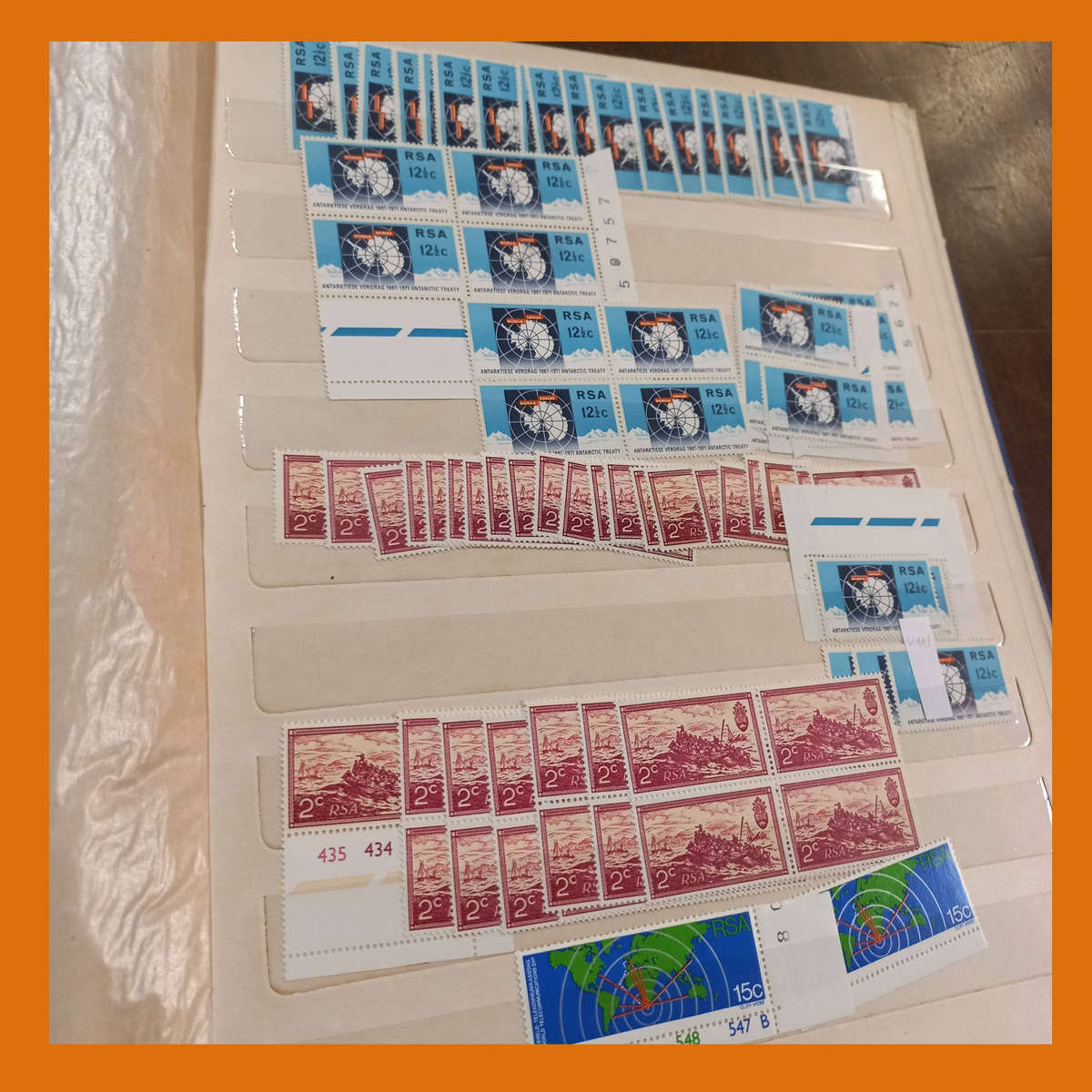 South Africa Republic Dealers Stock Book with Blocks and Sets Commemoratives from 1961 to 1972