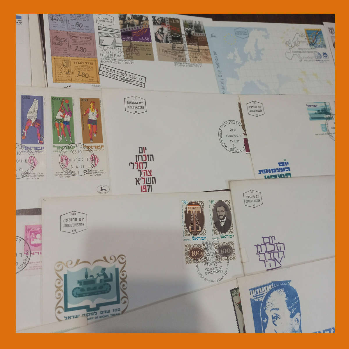 Israel First Day Covers  Approx. 80 Items from 1980s with Bulletins (620g)