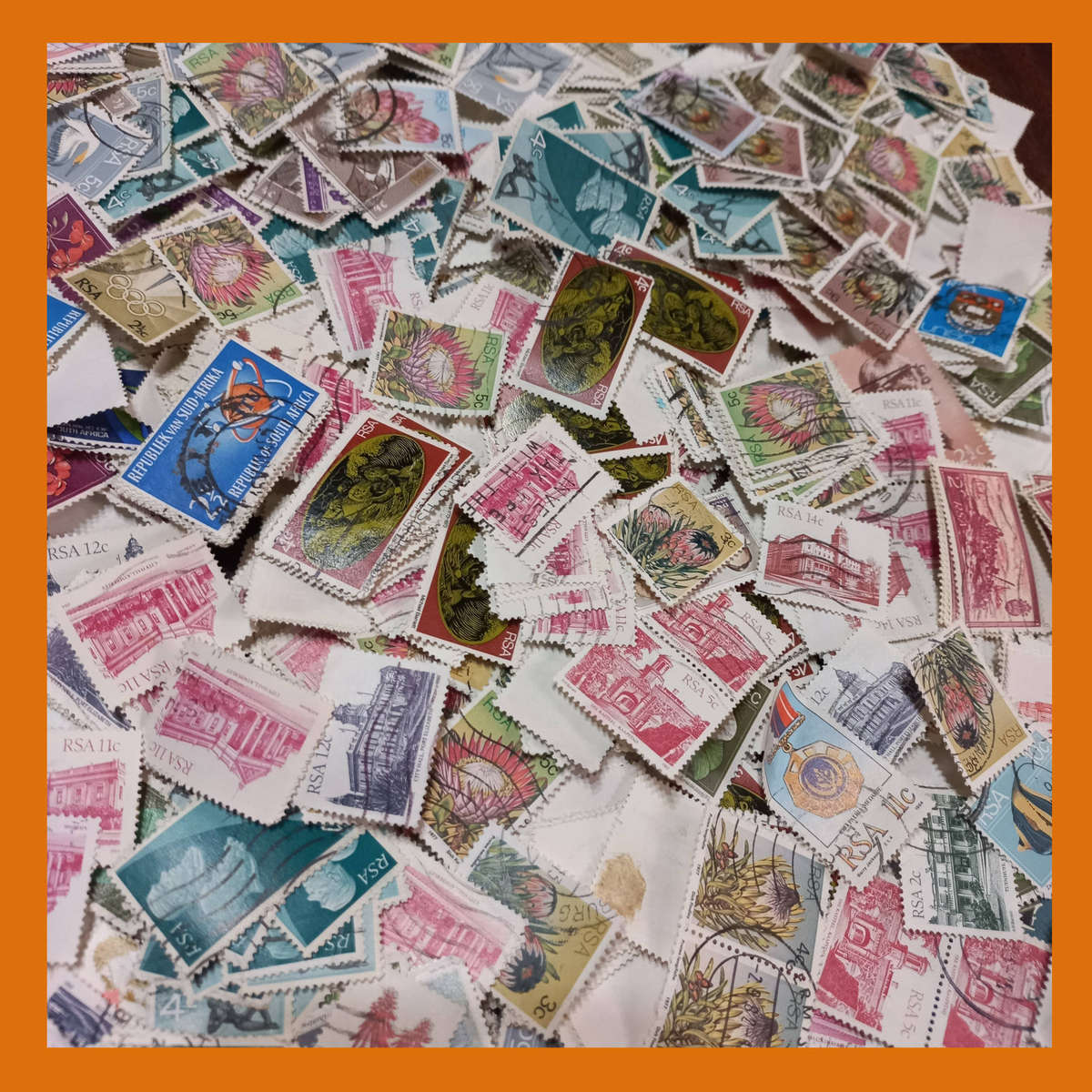 South Africa Off-Paper Kiloware  600g Mix from the 1970s and 1980s