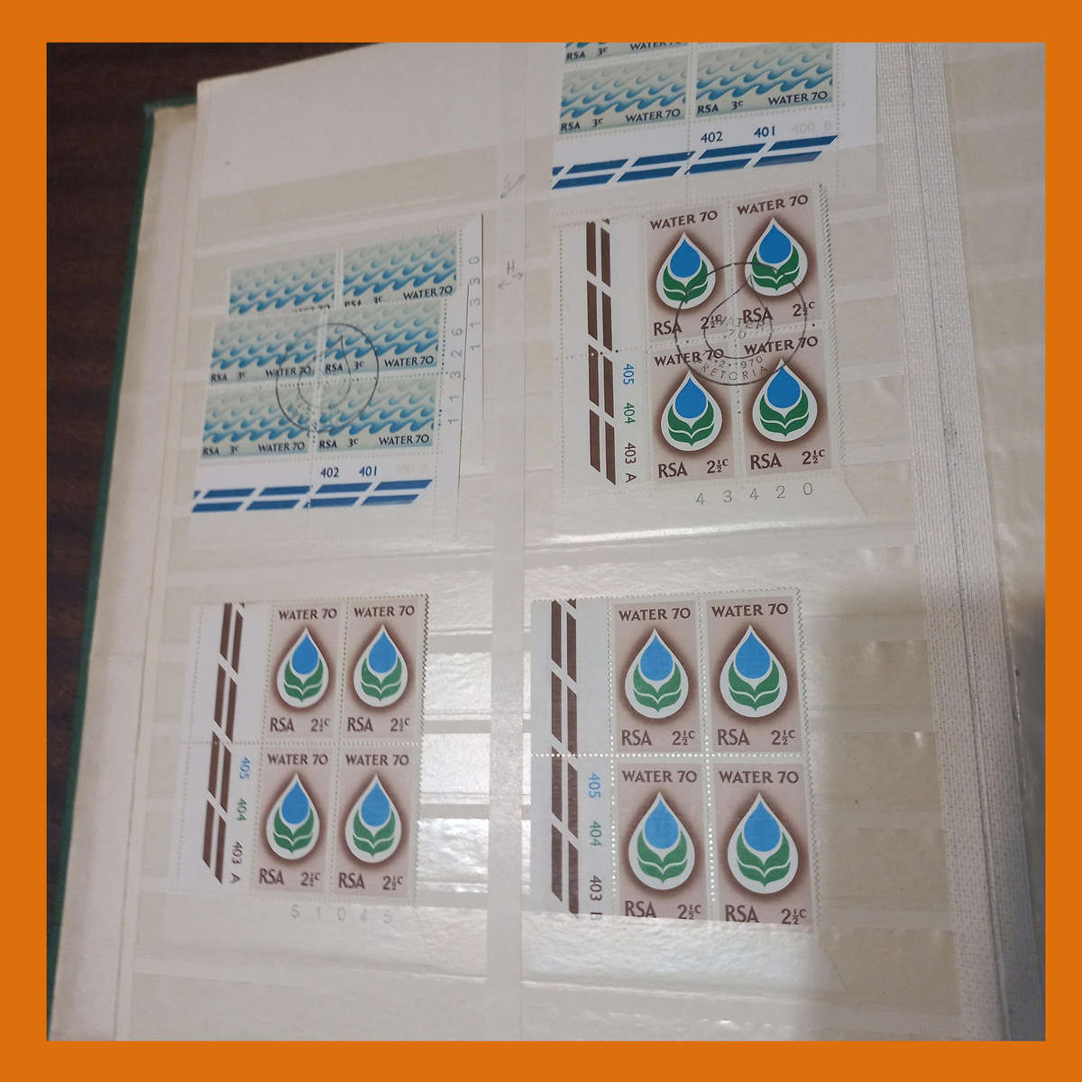 South Africa Republic 1970s Control Blocks and Singles in 16-Page Stock Book