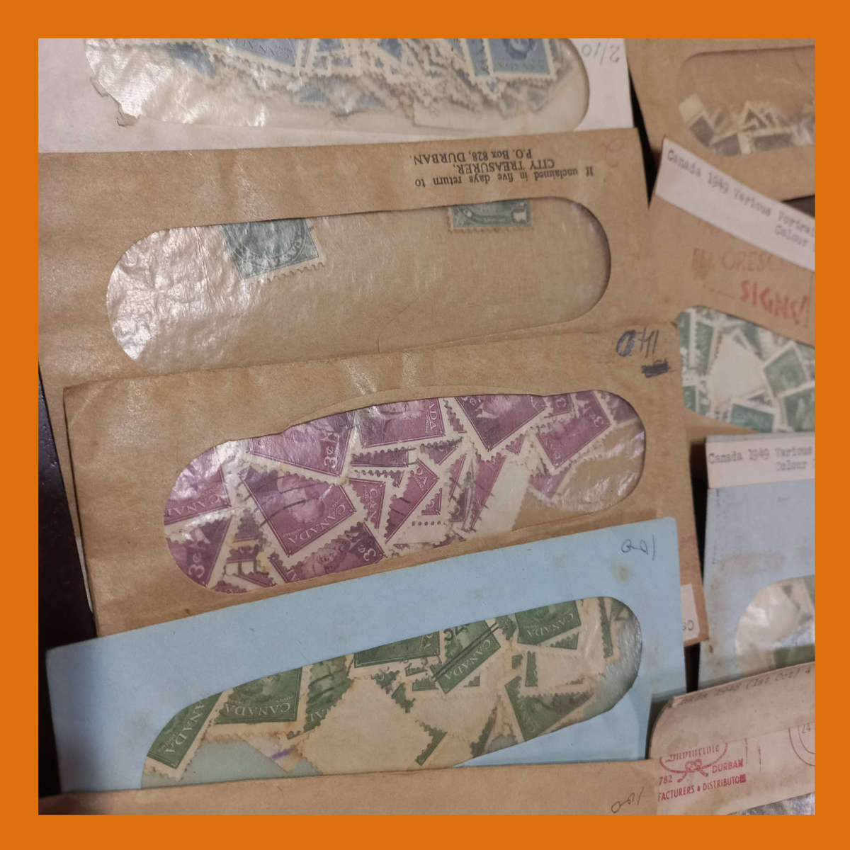 World Used Stamps in Envelopes Strong Australia and Canada Early Issues to 1960s
