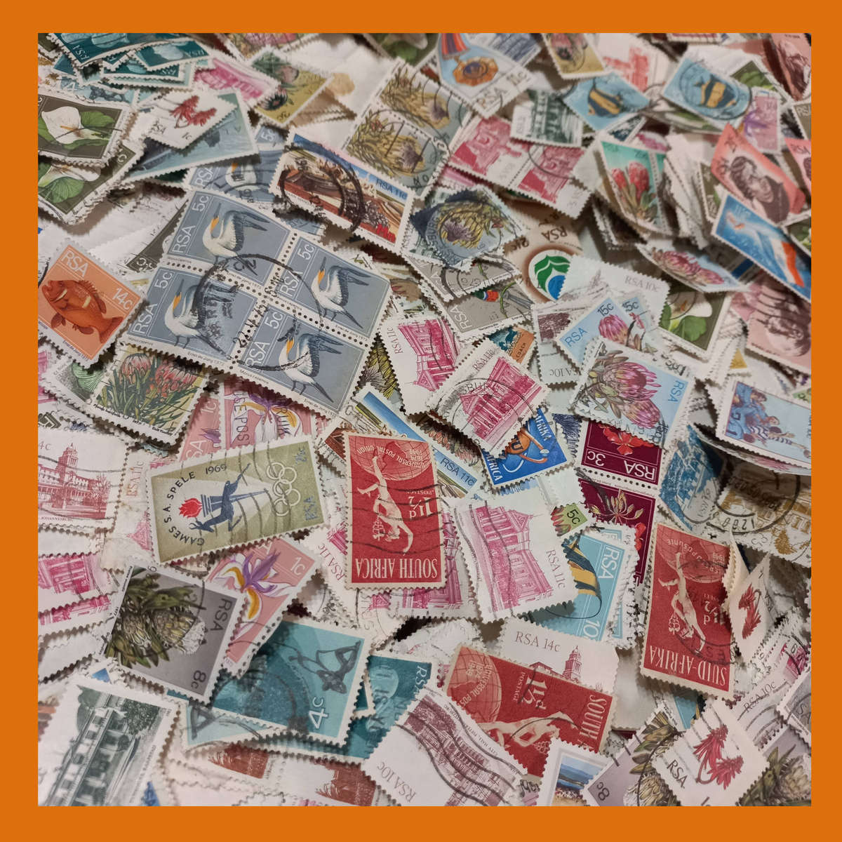 South Africa Off-Paper Kiloware  600g Mix from the 1970s and 1980s