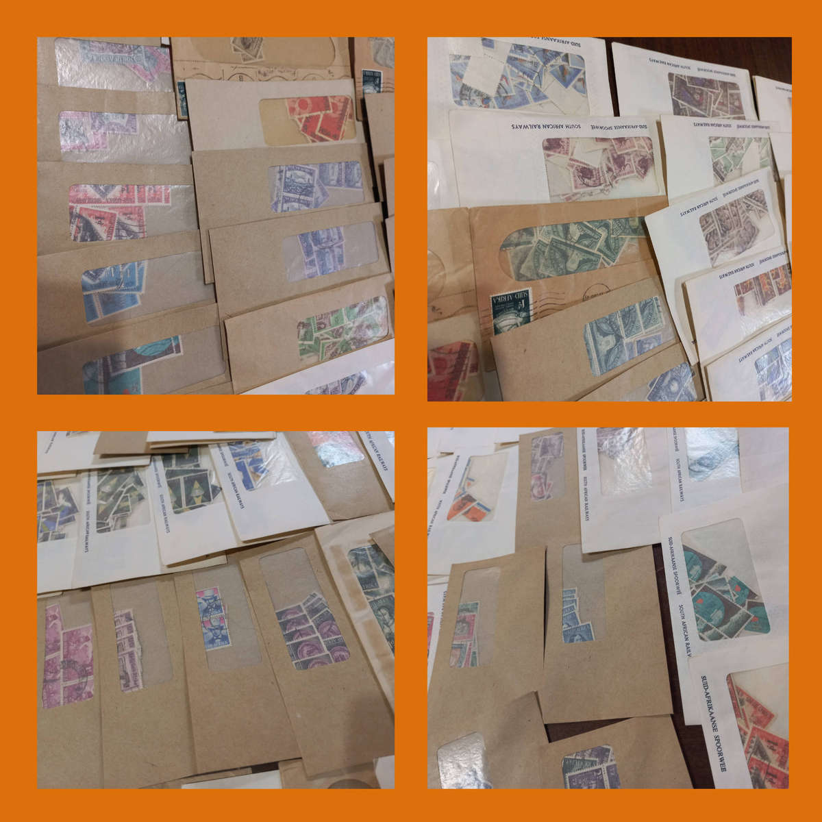 South Africa Union and Early Republic Stamps Sorted in Envelopes Total Weight 450g