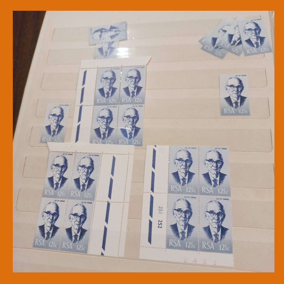 South Africa Republic Dealers Stock Book with Blocks and Sets Commemoratives from 1961 to 1972