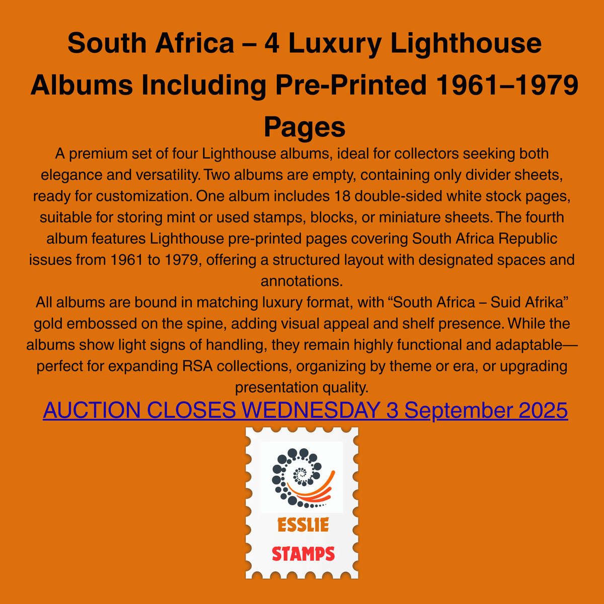 South Africa  4 Luxury Lighthouse Albums Including Pre-Printed 1961 to 1979 Pages
