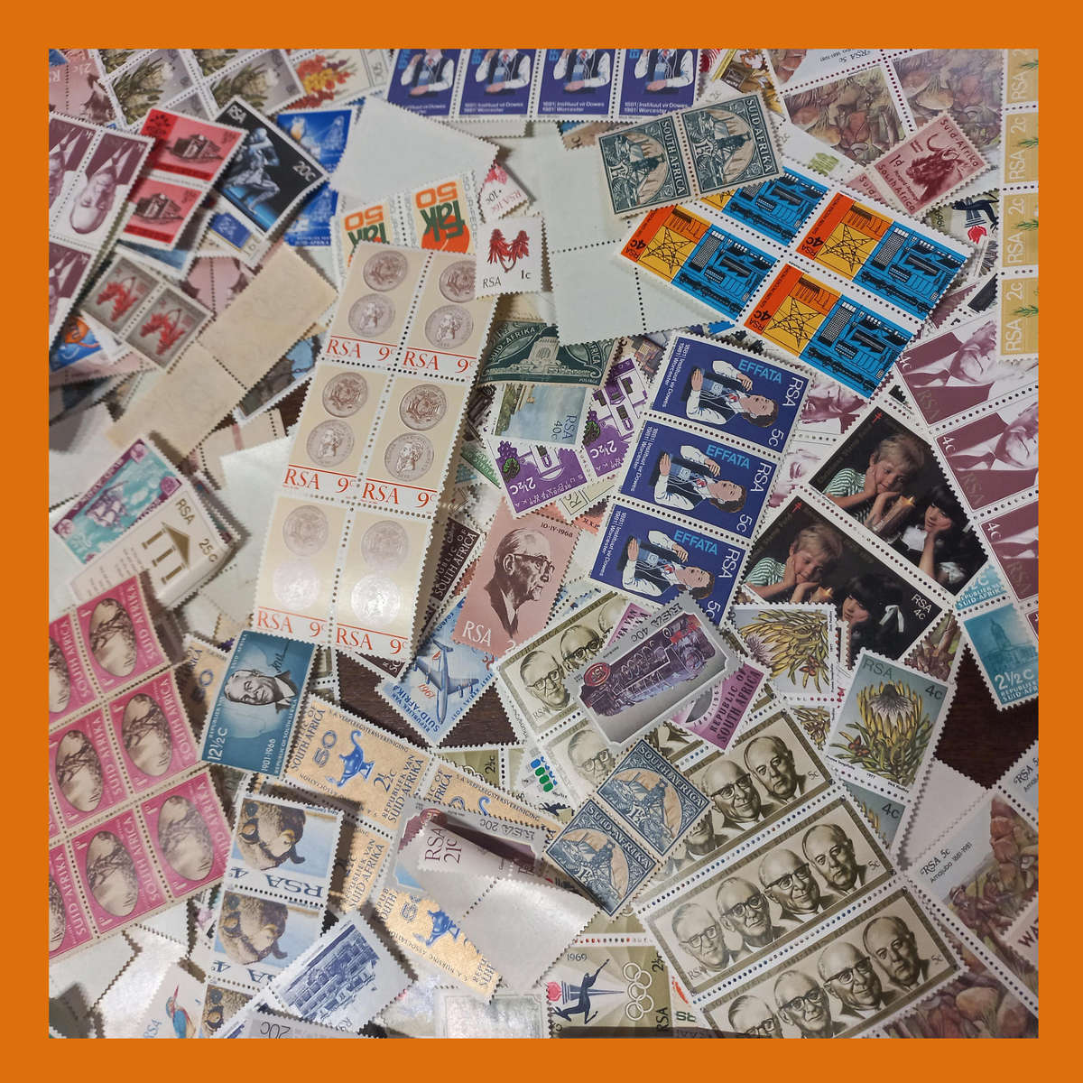 South Africa Republic and Union Mint Stamp Accumulation  Blocks and Pairs (250g)