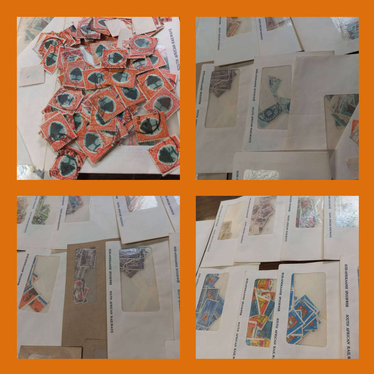 South Africa Union and Early Republic Stamps Sorted in Envelopes Total Weight 450g