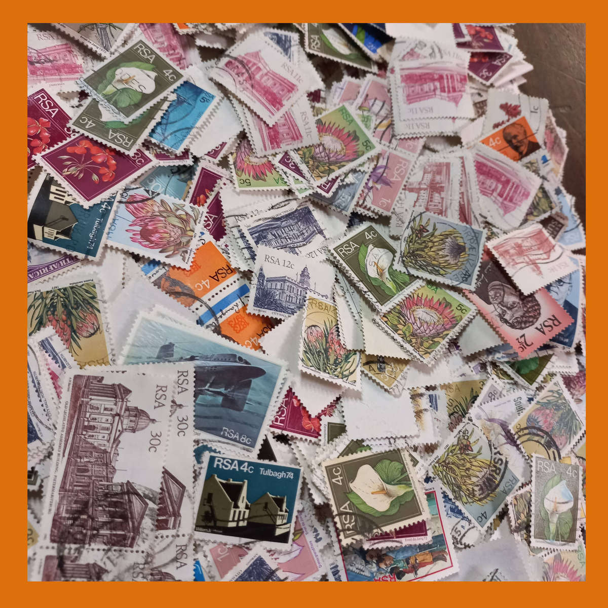 South Africa Off-Paper Kiloware  600g Mix from the 1970s and 1980s