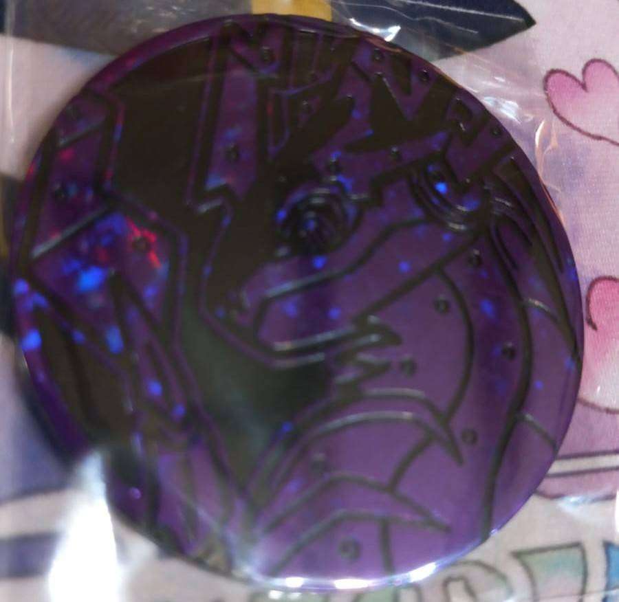 Official Pokemon TCG Coin - Oversized PLASTIC - Purple Metallic - MIRAIDON - Collect or Gameplay