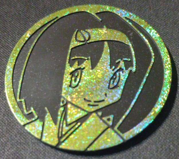 Official Pokemon TCG Coin - Normal Sized PLASTIC - Erica Green Sparkle