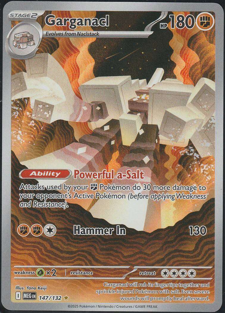Garganacl 147/132 Foil - Illustration Shiny Rare HOLOFOIL Pokemon Mega Evolution English