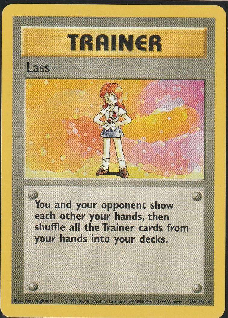Lass 75/102 Pokemon TCG Base Set (1999 Wizards) Supporter Trainer 75/102
